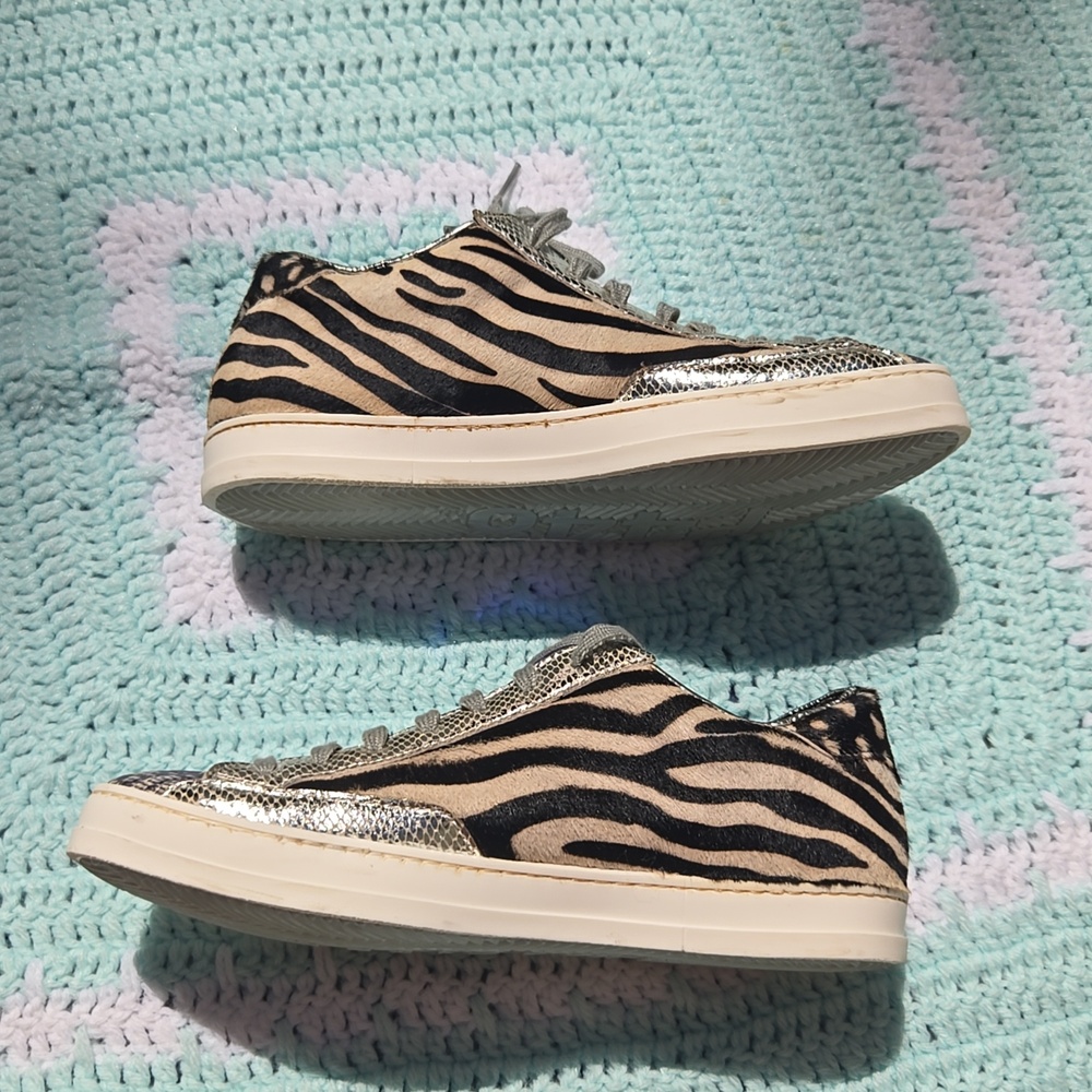 P448 Very Rare Mixed 3 Animal Prints Leopard Sneakers Size 6 Made In Italy New - Picture 6 of 11